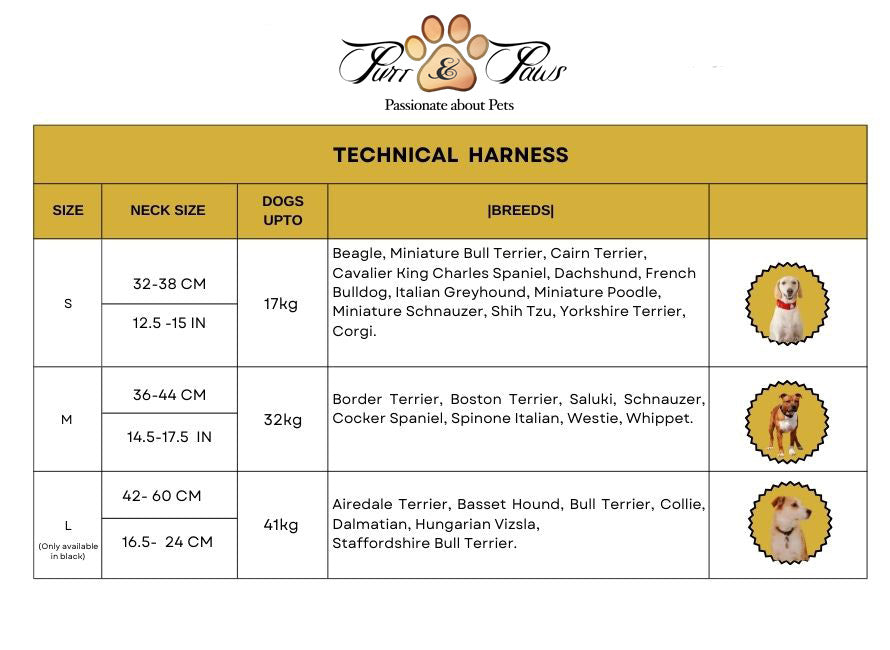 Size Chart Technical Harness