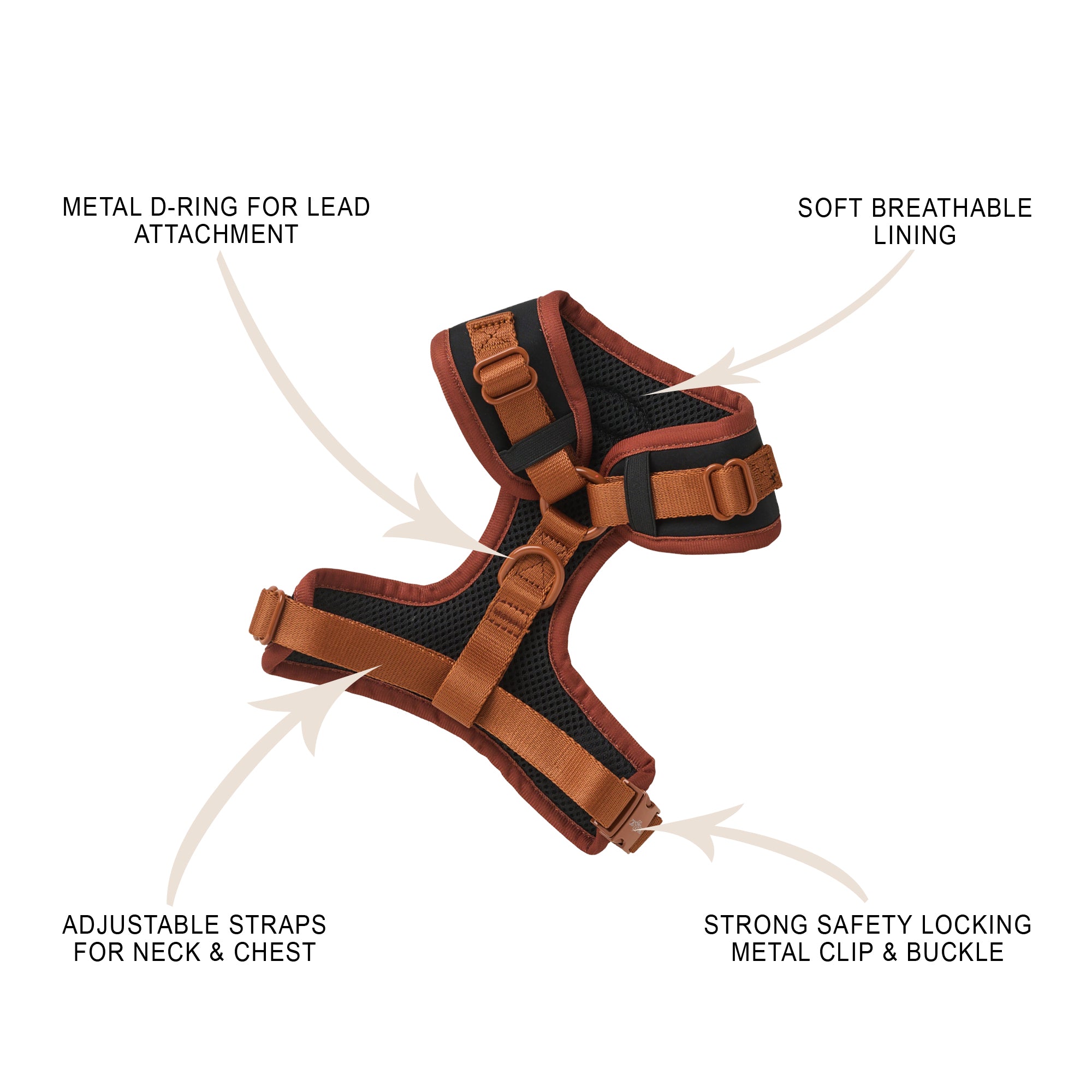 NOIR LE BRONZE ADJUSTABLE LUXURY PADDED HARNESS