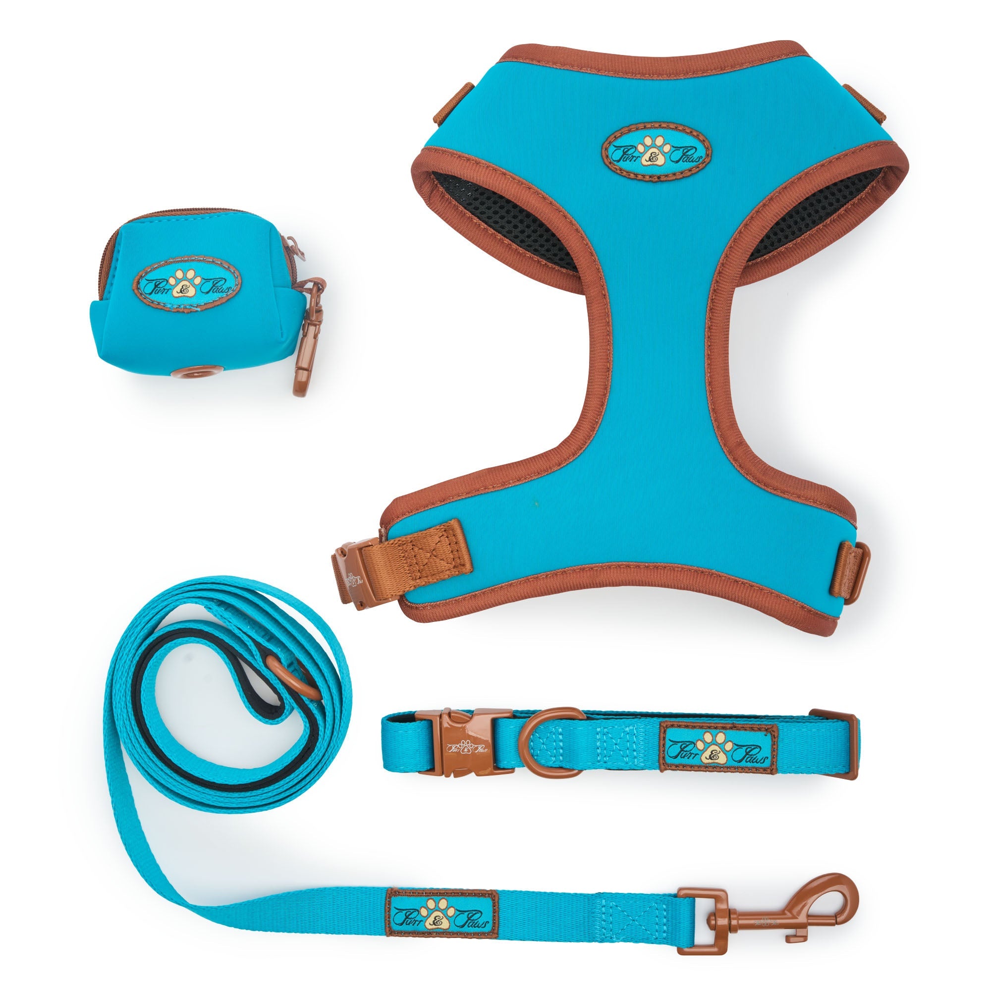 AZURE LE BRONZE PAWFECT 4 PACK SET ADJUSTABLE HARNESS