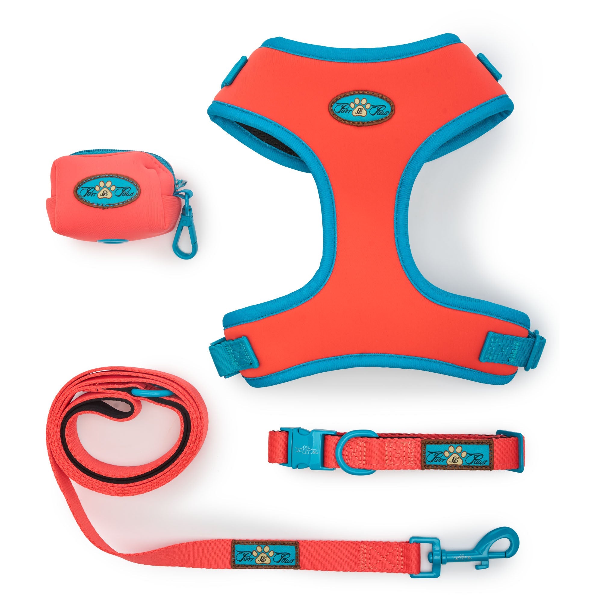 CITRUS AZURE PAWFECT 4 PACK SET ADJUSTABLE HARNESS