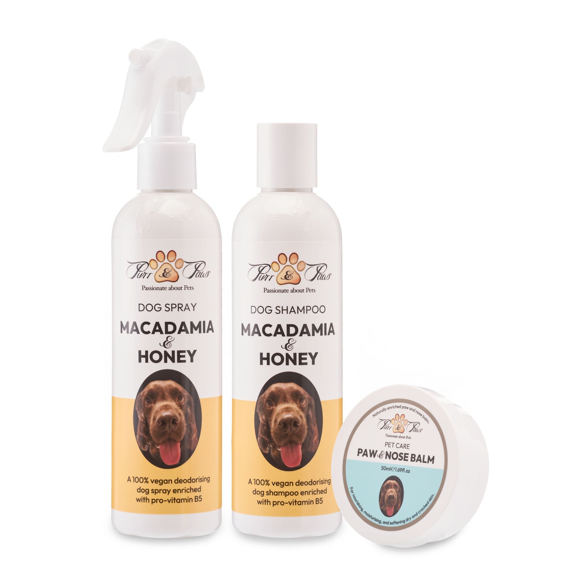 Gift Box - DOG SHAMPOO | SPRAY | BALM | MACADAMIA & HONEY SET