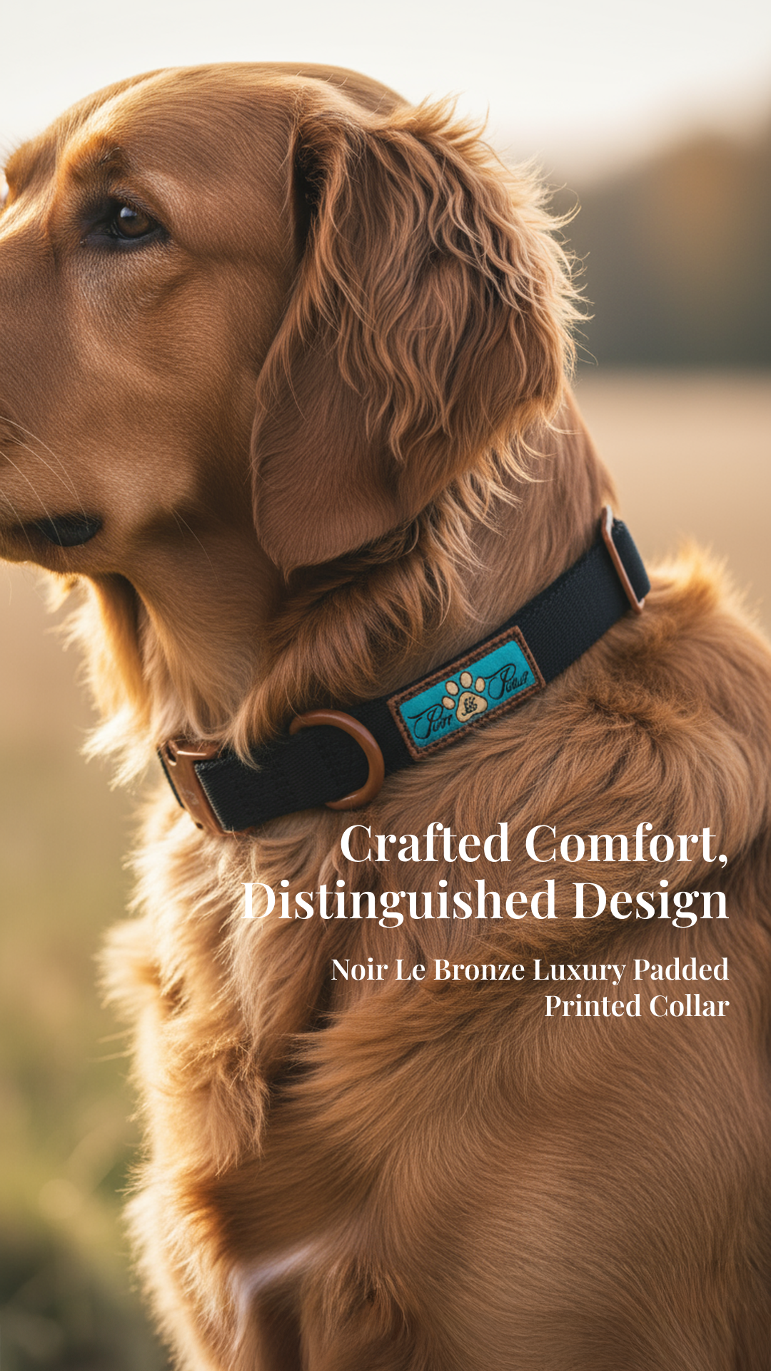 NOIR LE BRONZE LUXURY PADDED PRINTED COLLAR